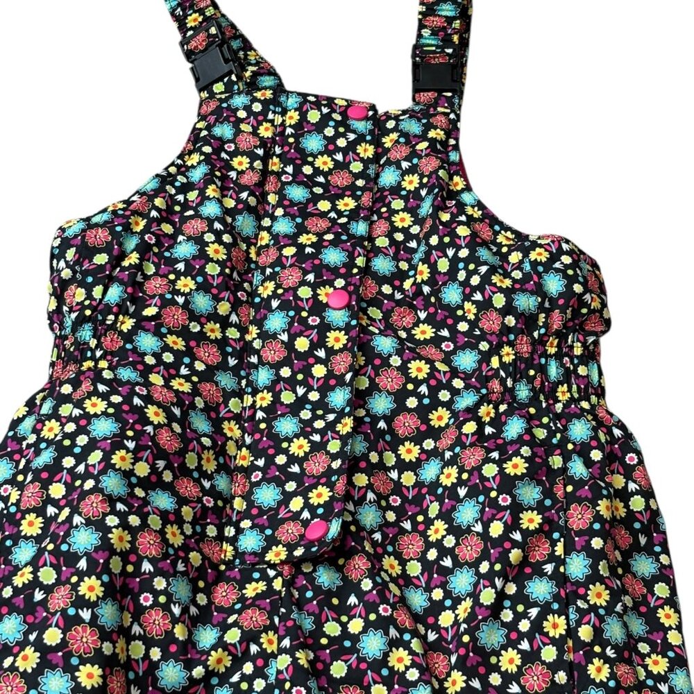 Hanna Andersson Girls Floral Snow Ski Pants Overalls 140 - Picture 3 of 4